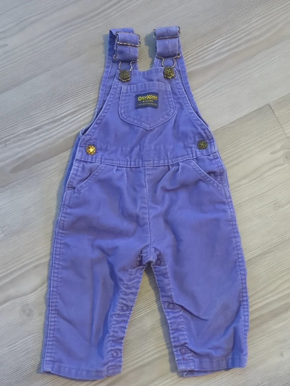 Vintage OshKosh B'gosh Purple Corduroy Overalls 18 Months USA Vestback Toddler